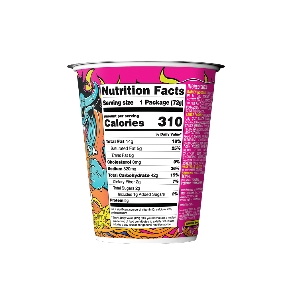 Gamer Soups Instant Noodles - Meat Sweats (Single Cup) - Gamer Supps