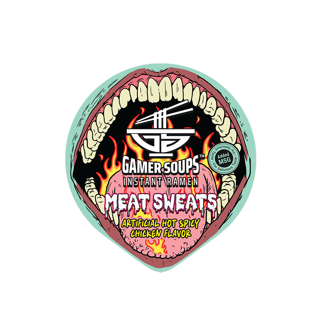 Gamer Soups Instant Noodles - Meat Sweats (Single Cup) - Gamer Supps