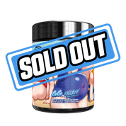 Blue supplement container with black lid showing detailed nutrition facts and usage directions on the label.