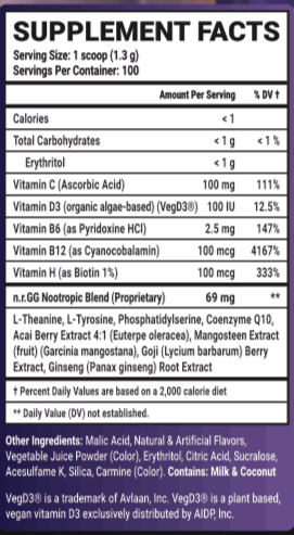 Exotic Drop Caffeine Free - 100 Servings Nährwertangaben anzeigen