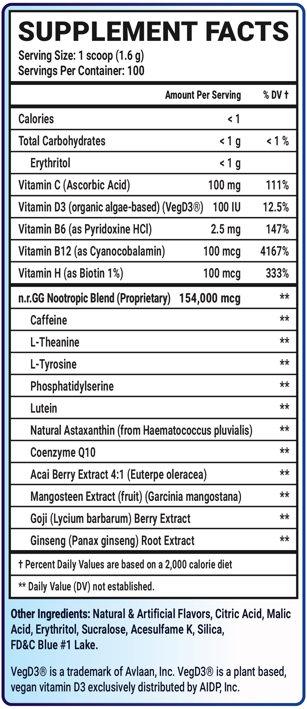 FrostFire Fusion GG - 100 Servings View Supplement Facts