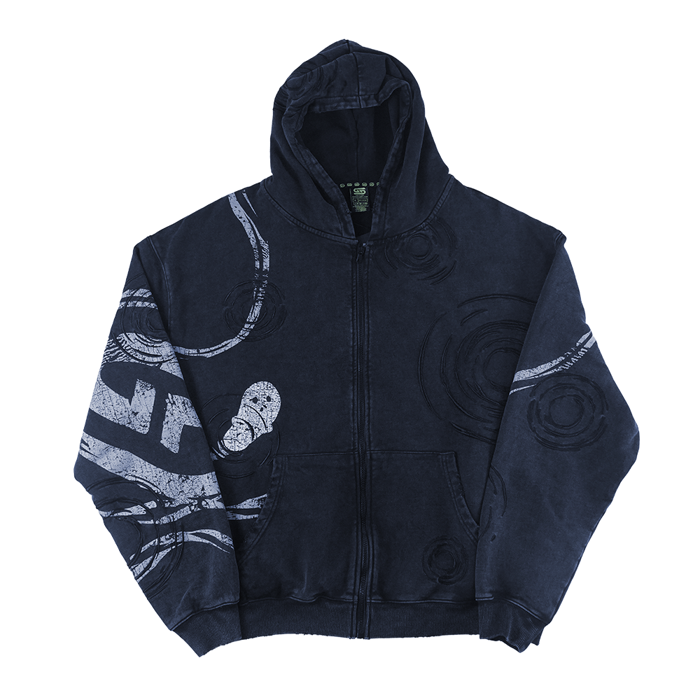 Holy Sheet: BOO! Distressed Zip-Up Hoodie