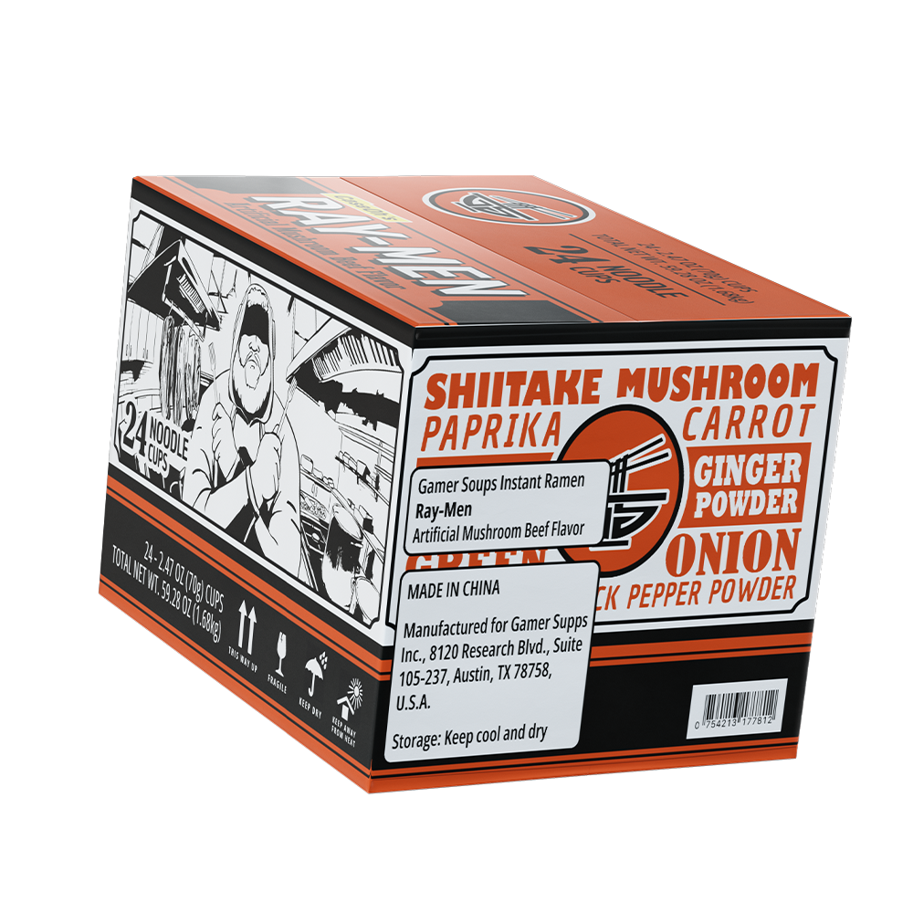 Gamer Soups Instant Noodles - CaseOh's Ray-Men (24 Cup Box)
