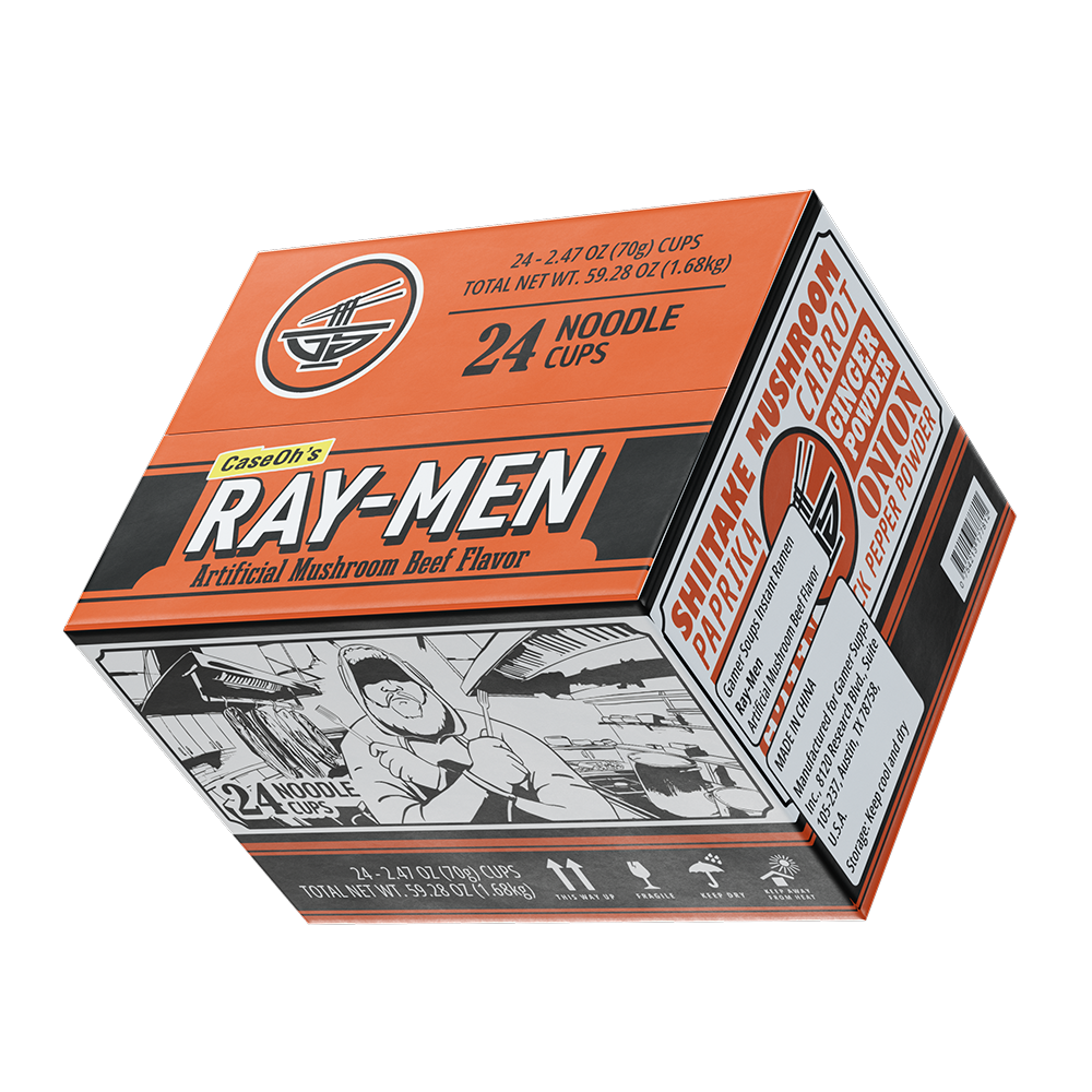 Gamer Soups Instant Noodles - CaseOh's Ray-Men (24 Cup Box)