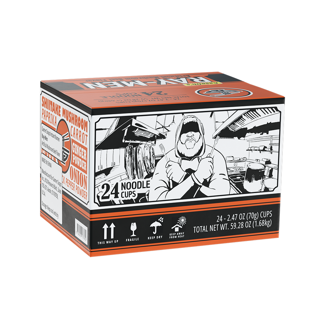 Gamer Soups Instant Noodles - CaseOh's Ray-Men (24 Cup Box)