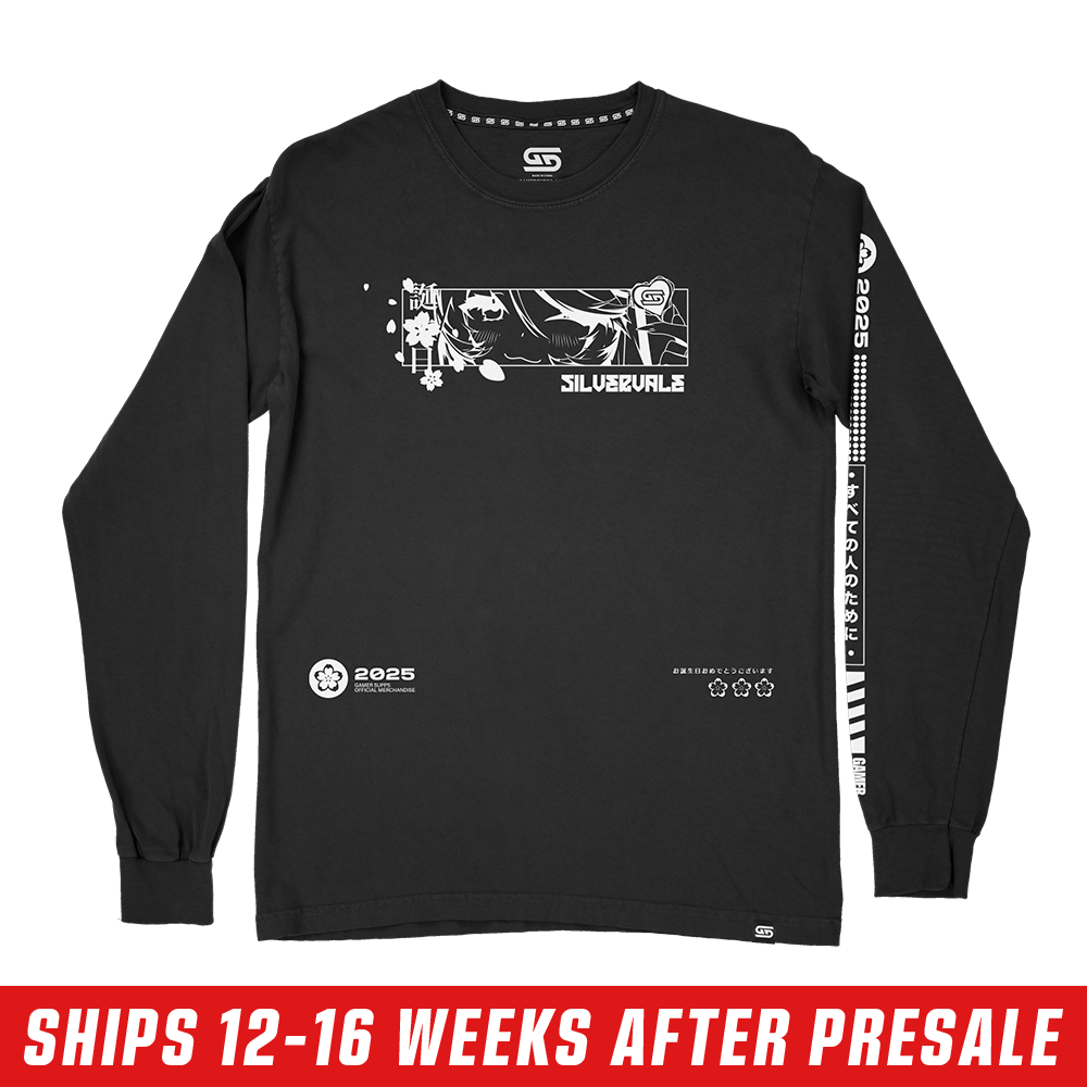 【MORE THAN BLACK】25SS★ SNAP V LONG SLEEVE Silvervale: Birthday Longsleeve | Gamer Supps