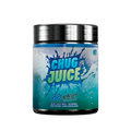 Blue and black supplement container back label with detailed nutrition facts and usage instructions in white text.