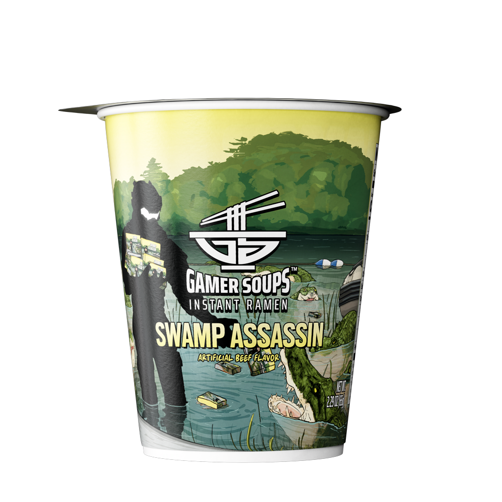 Gamer Soups Instant Noodles - Swamp Assassin (24 Cup Box) - Gamer Supps