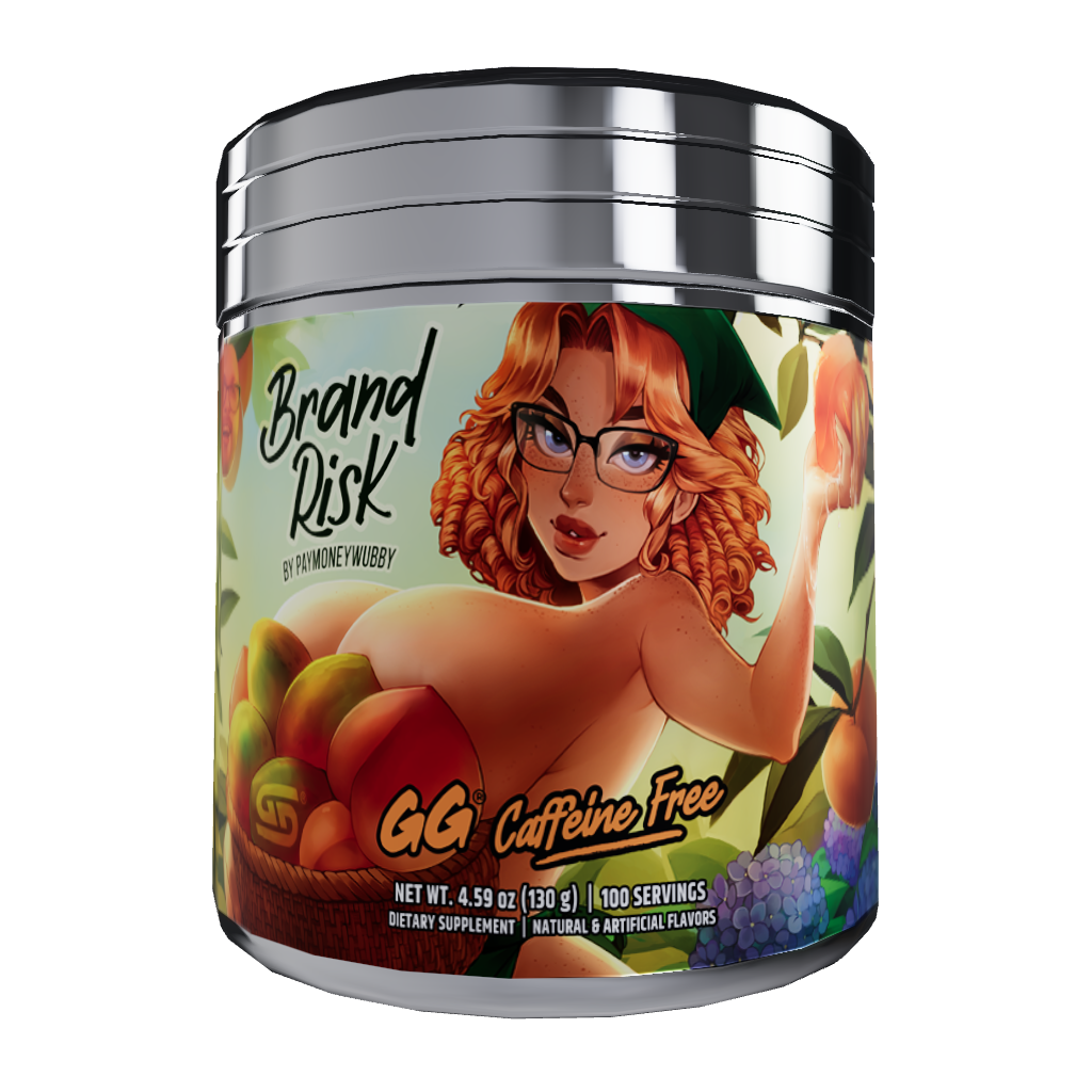 Interactable 3D render of 100 Serving Brand Risk Caffeine Free Tub