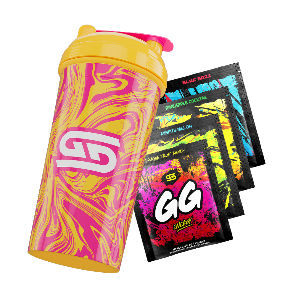 24oz All Over Print Shaker - Banana Swirl - GamerSupps.GG