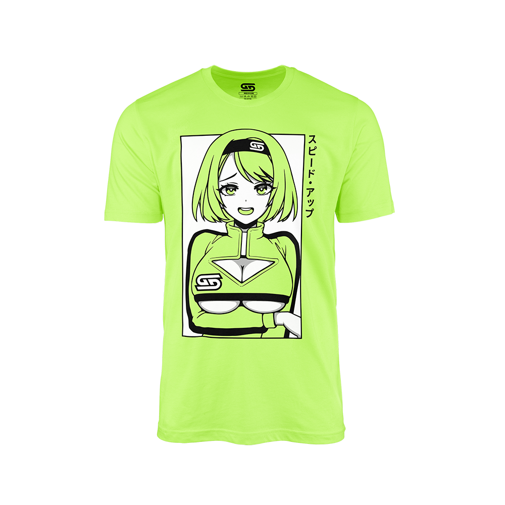 yellow green heart racer gamer supps waifu shirt