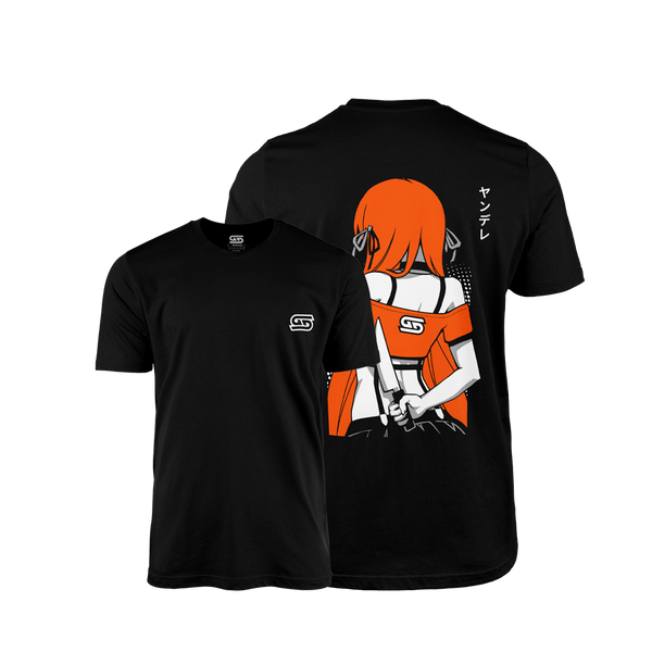 Gamer Supps T-Shirt Waifu Medium Black Short-Sleeve Girl Ginger